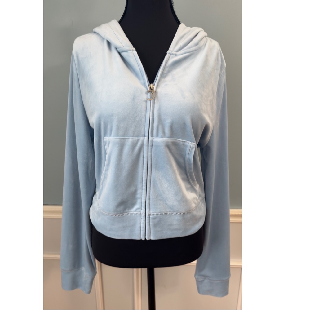 NWT Juicy Couture Velour Track Suit Pants Hooded Jacket Bling Sz Large New $199 - Picture 10 of 16